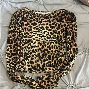 Leopard Print Long Sleeve Top